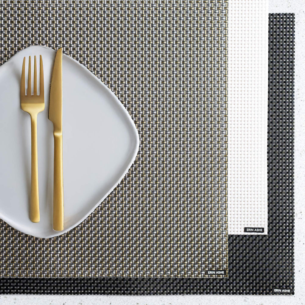 Small Weave Vinyl Placemats - Rectangular (Qty 10)