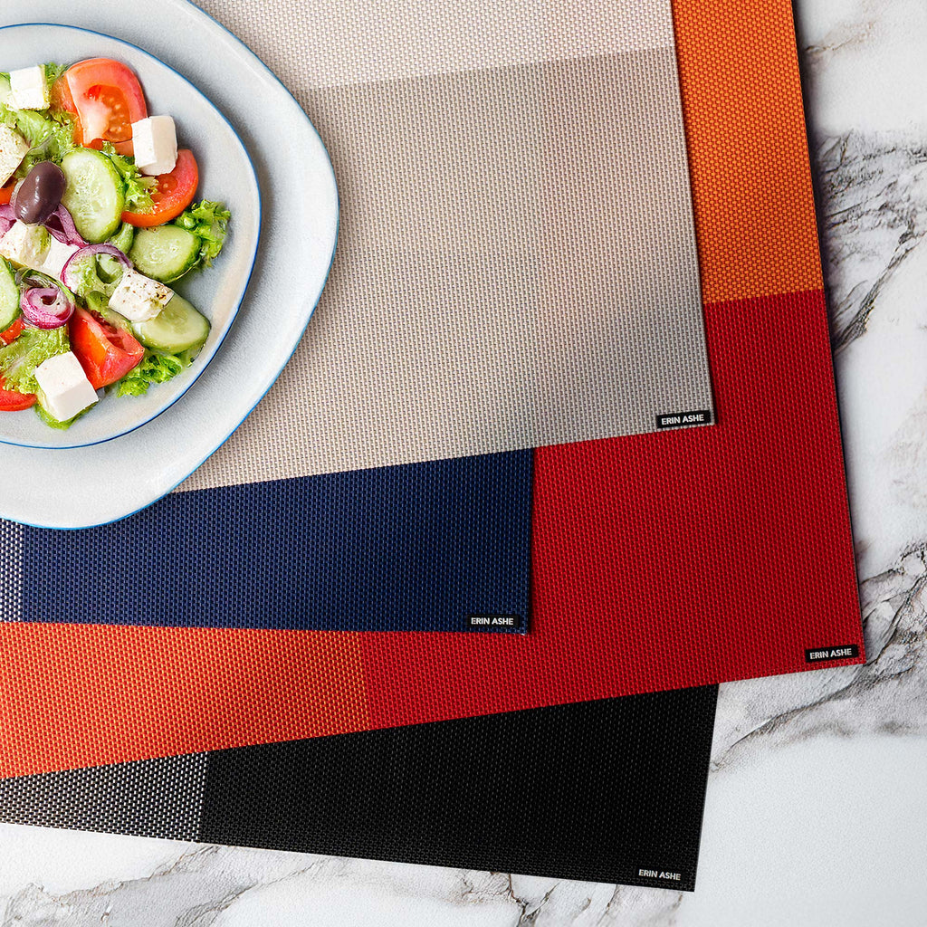 Tight Weave Vinyl Placemats - Rectangular (Qty 10)